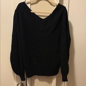 Black V-Neck Women's Sweater
